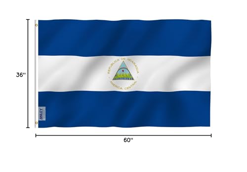 Anley Nicaragua flag ready for outdoor display on porch or yard