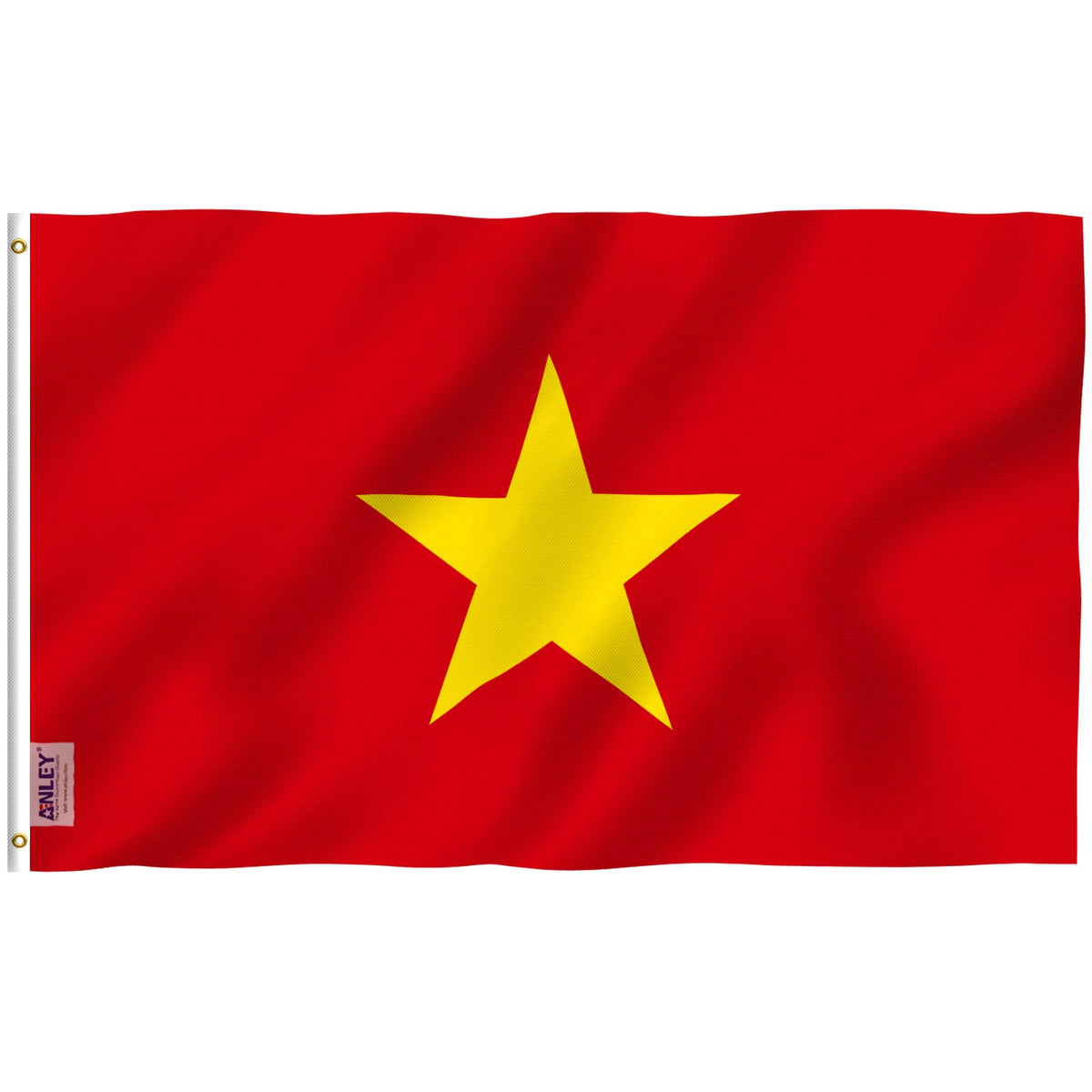 ANLEY Fly Breeze North Vietnam flag full view shows vivid colors in a lightweight design.