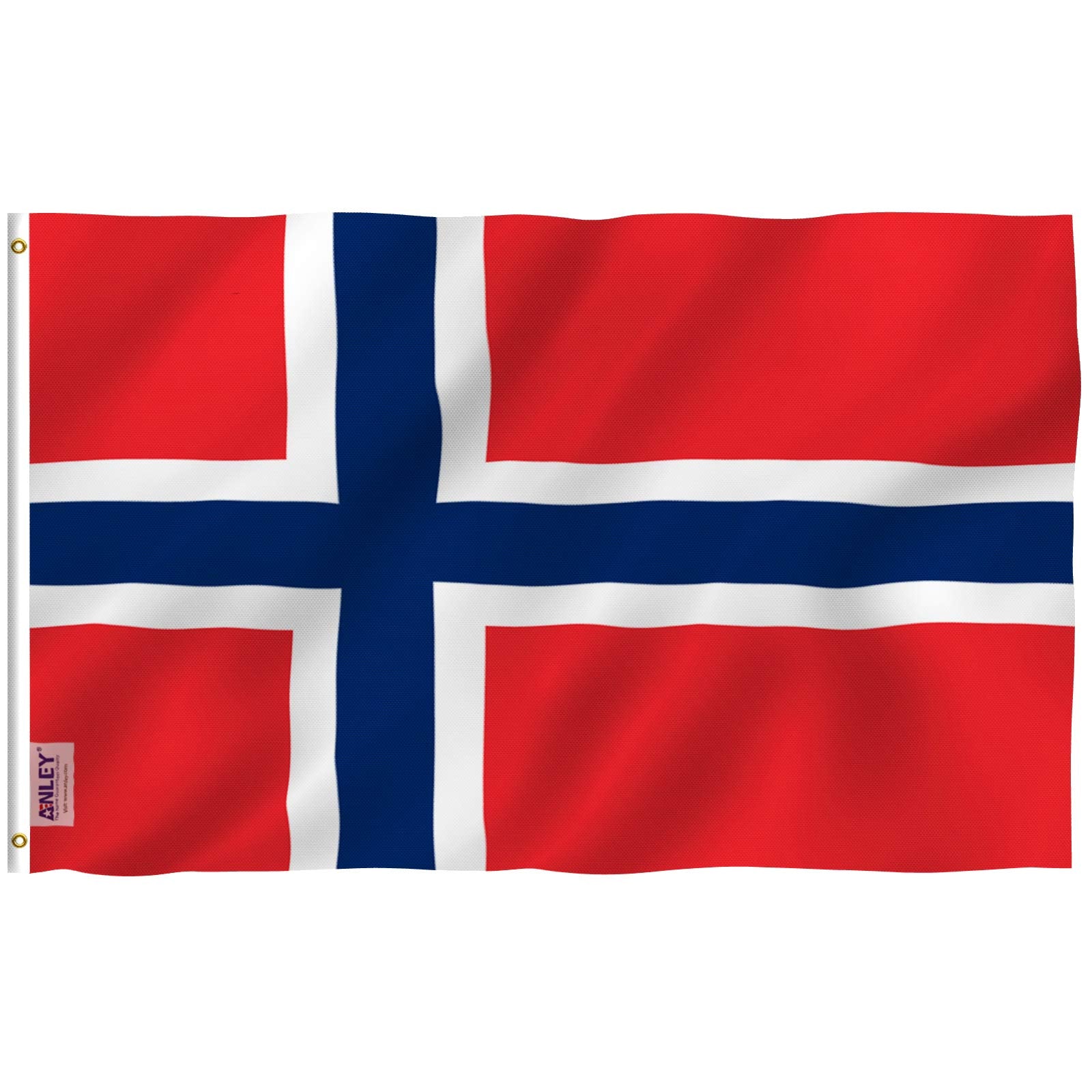 ANLEY Fly Breeze Norway flag front view with vivid outdoor colors.