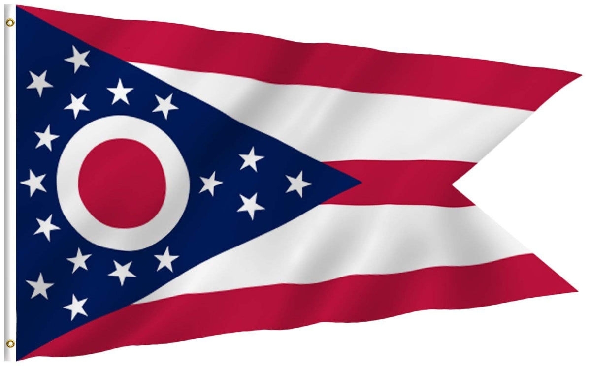 Anley Fly Breeze Ohio State flag with canvas header for durable outdoor display.