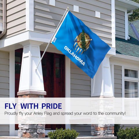 Anley Fly Breeze Oklahoma State Flag print detail, crisp color and fade resistance