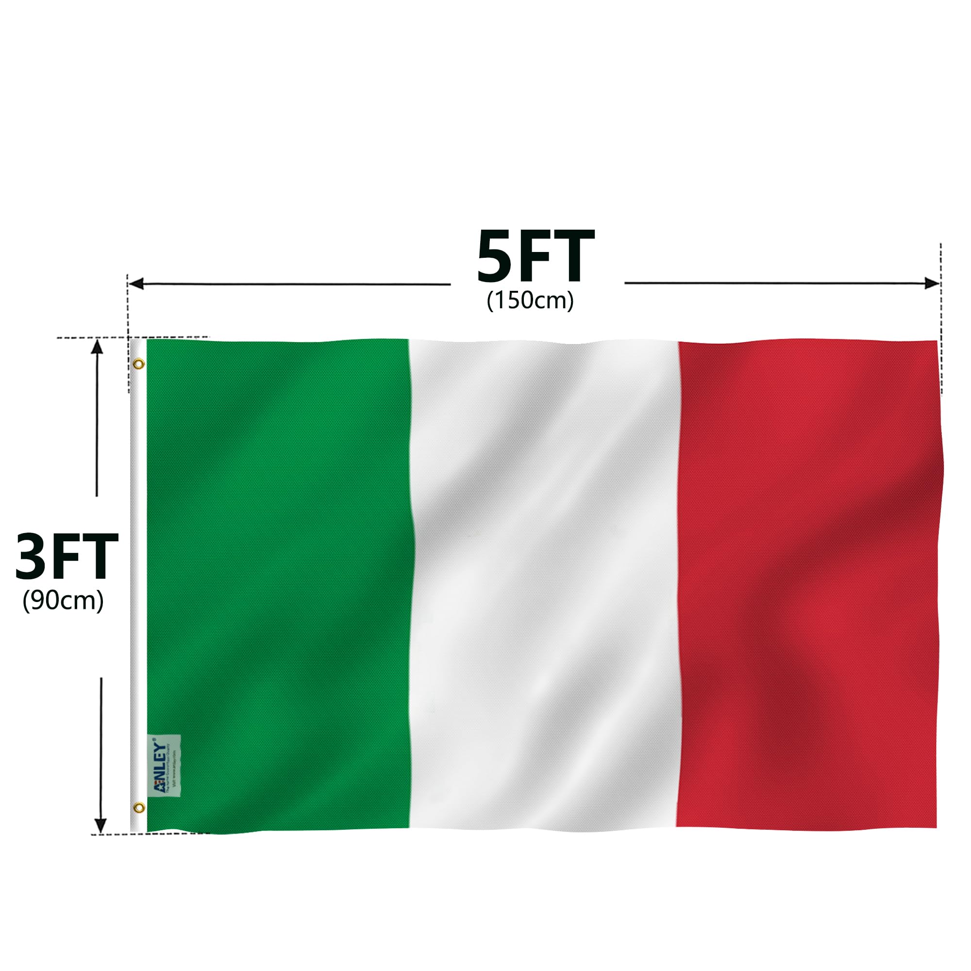 Anley Fly Breeze Italy flag ideal for balcony or garden decor.