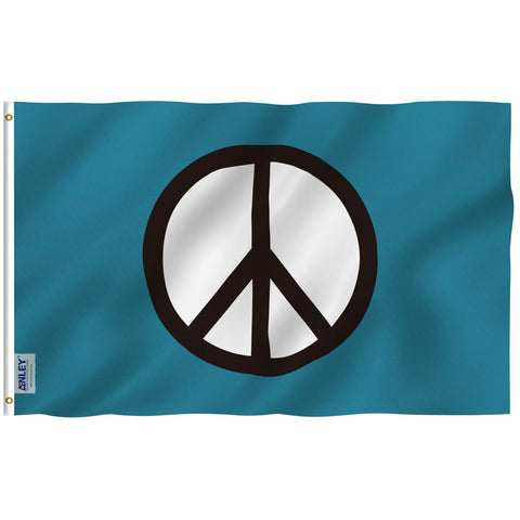 Anley Fly Breeze peace flag front view, vivid colors for outdoor display in mild breeze.