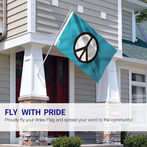 Anley Fly Breeze peace flag side view, fade-proof print for lasting outdoor use.