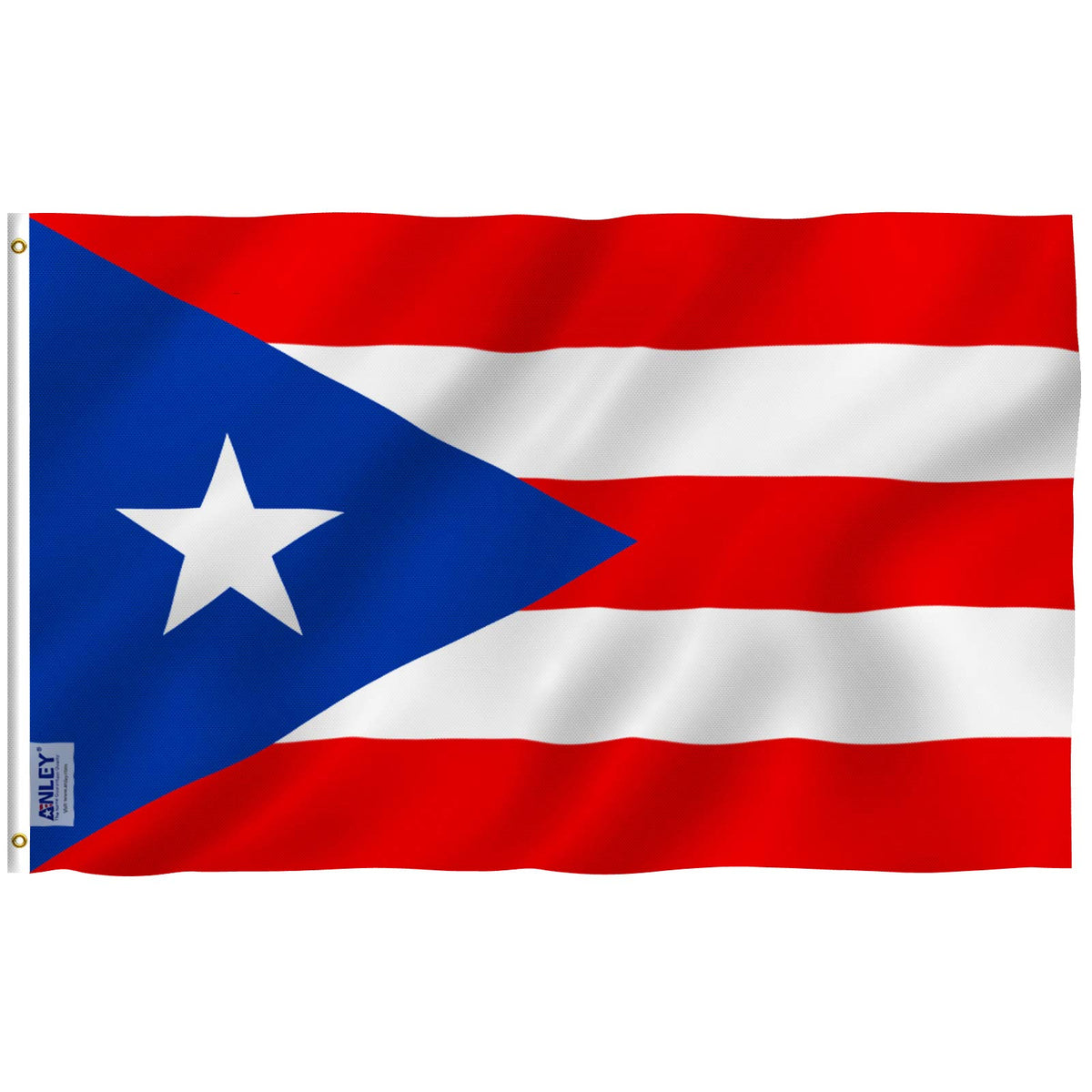 Anley Fly Breeze Puerto Rico flag 3x5 with bright fade-proof colors for outdoor display.