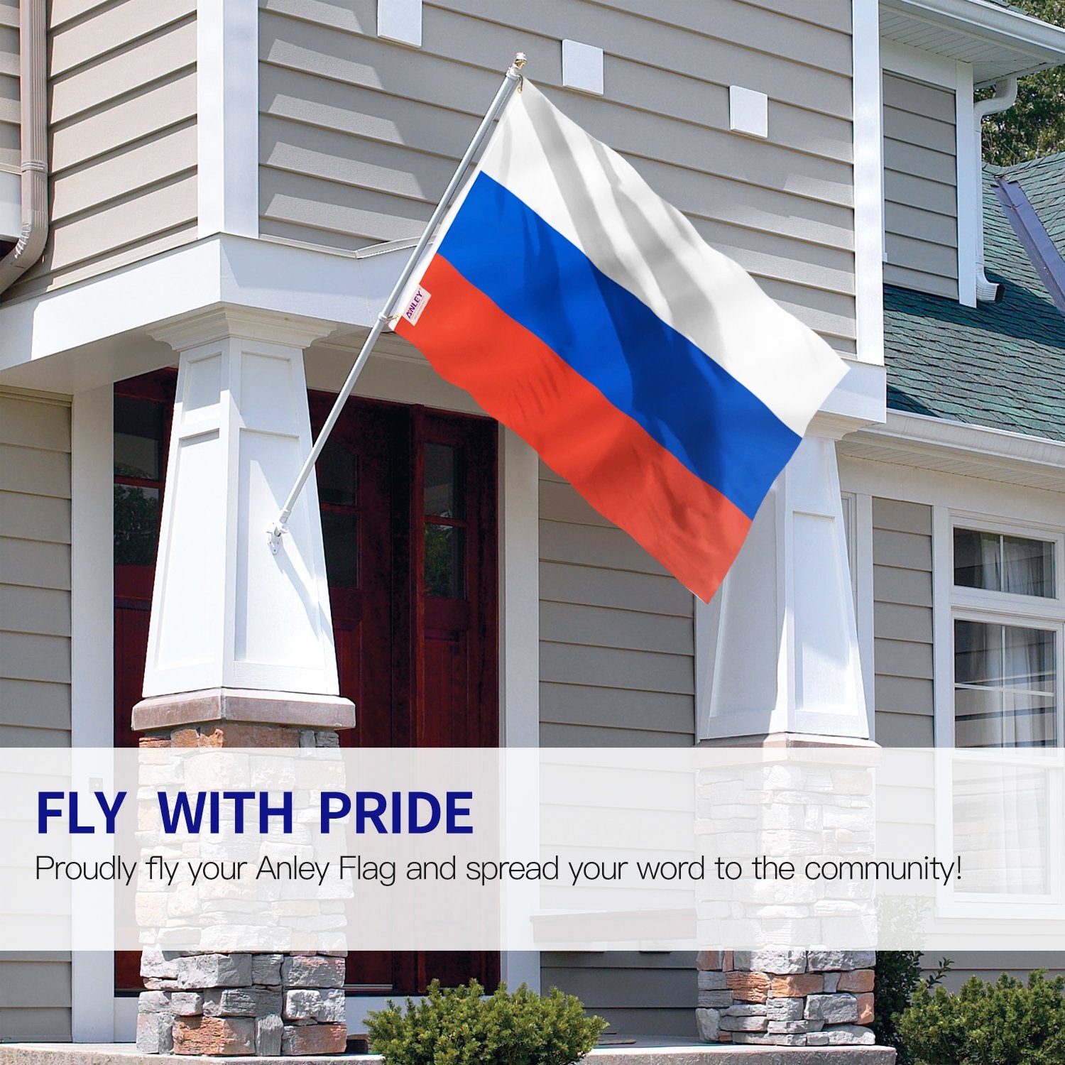Anley Fly Breeze Russia flag fade-proof fabric close-up