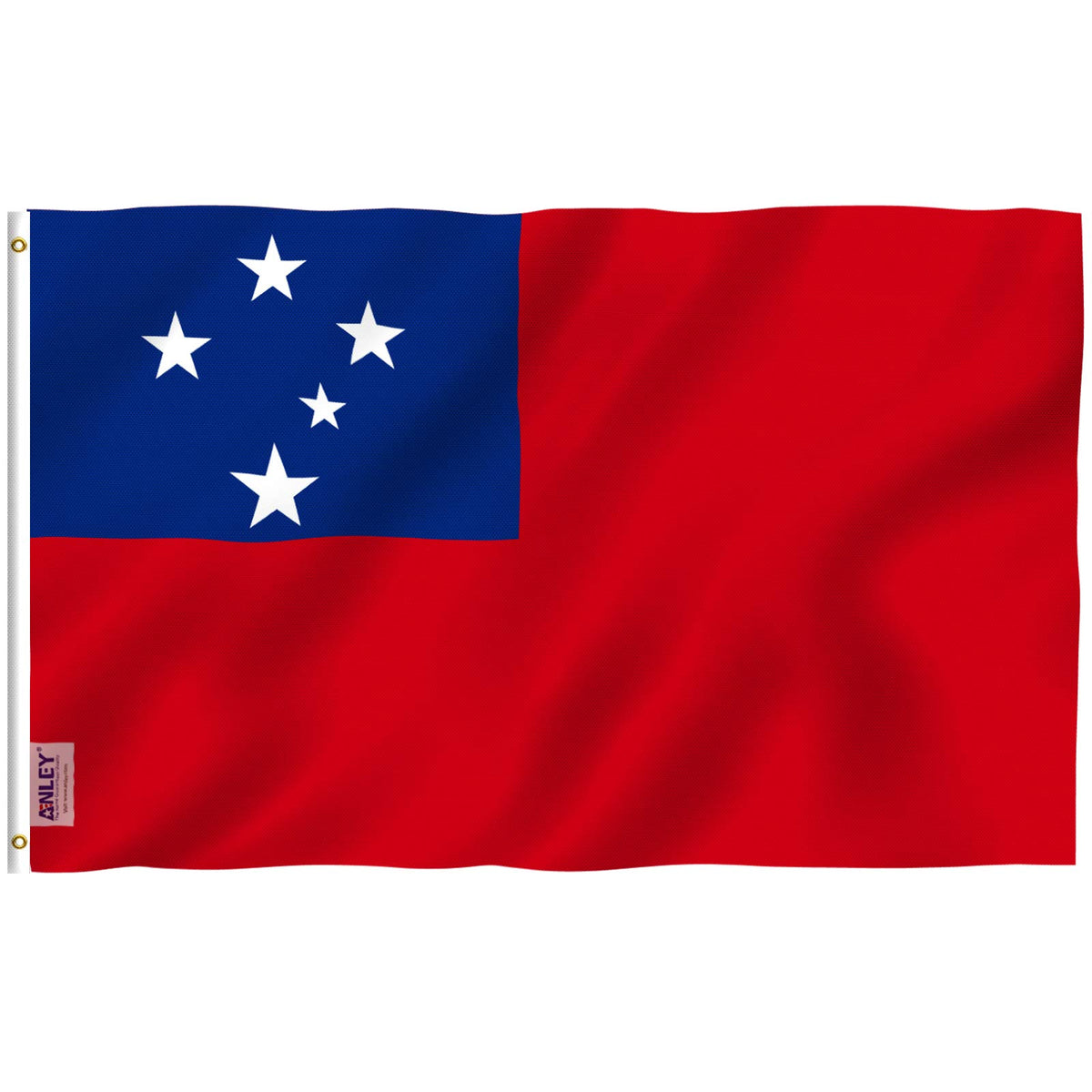 Anley Fly Breeze Samoa flag 3x5 in outdoor-grade fabric for steady display.