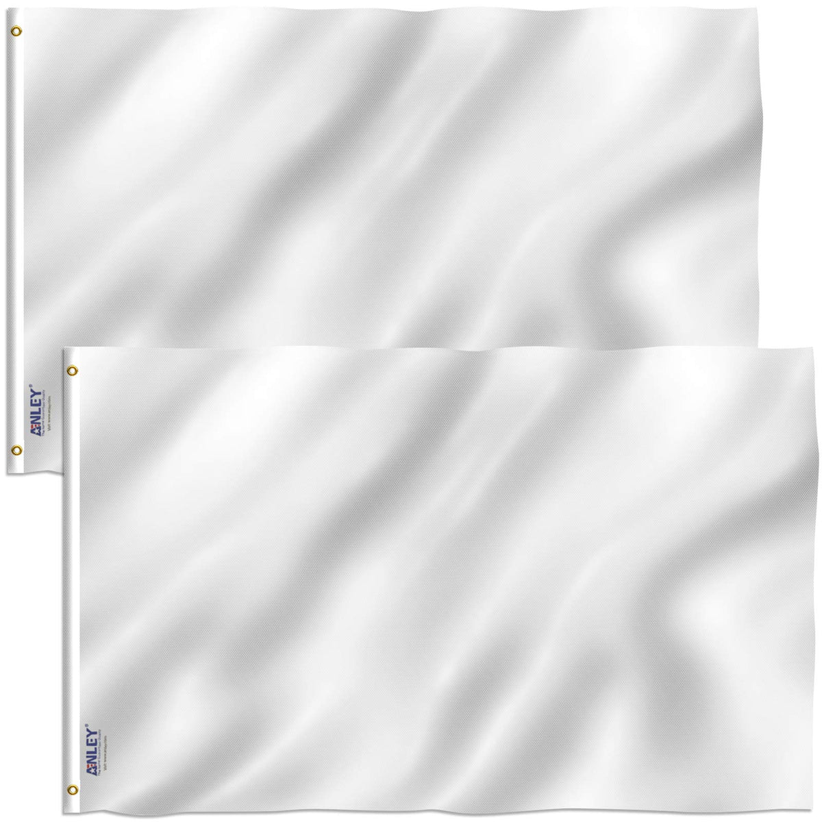 Anley Fly Breeze 3x5 solid white flag front-view for outdoor displays in light wind.