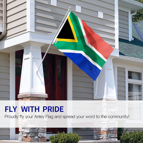 South Africa flag shows vivid dye for fade-proof color outdoors.