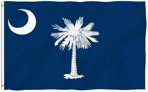 Anley Fly Breeze South Carolina flag 3x5 wide shot showing vibrant color in light breeze