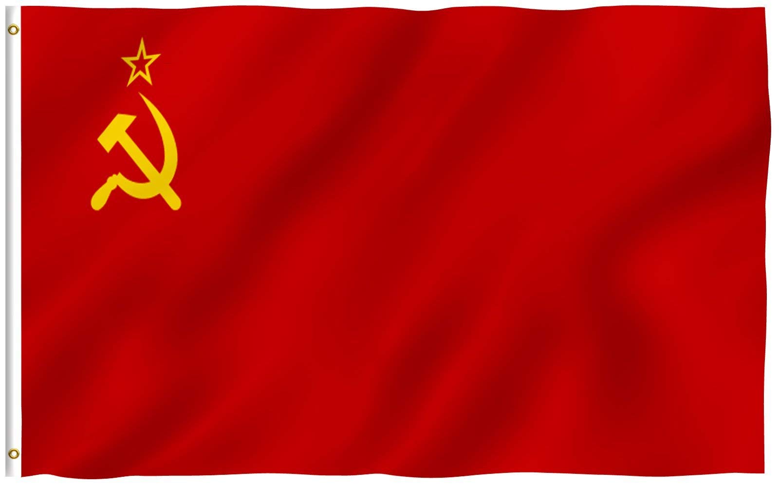Anley Fly Breeze Soviet flag front view shows vivid colors on light fabric for easy outdoor display.