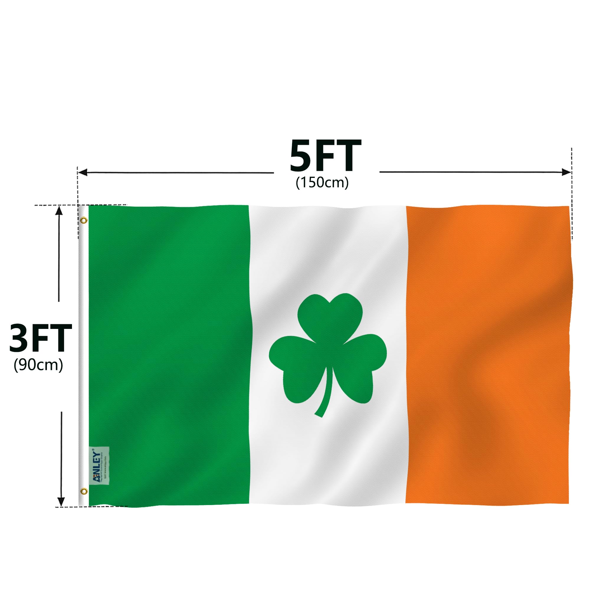 Anley Ireland Shamrock flag is perfect for Saint Patrick's Day displays