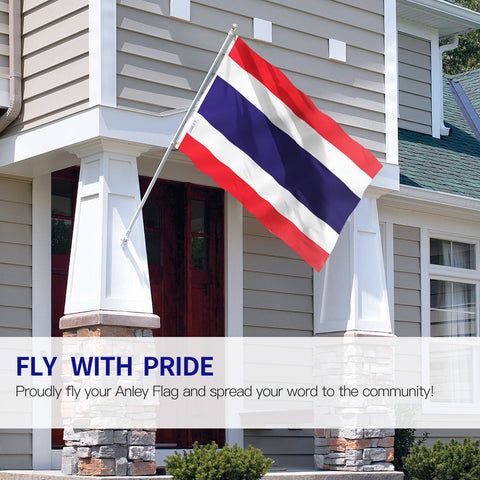 Anley Fly Breeze Thailand flag 3x5 shows double-stitched edge for longevity.