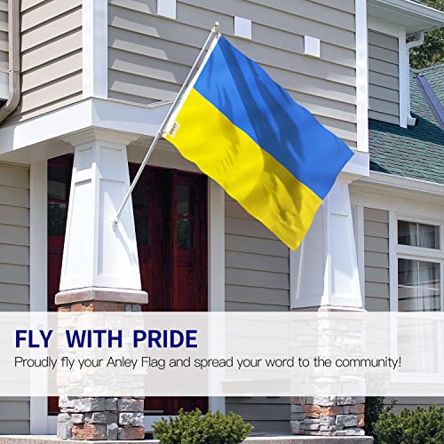 Close-up of vivid colors on the Anley Ukraine flag showing fade-proof dye