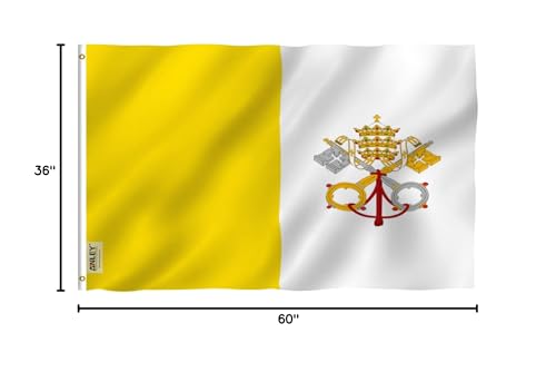 Anley Fly Breeze Vatican flag in outdoor display on a windy day