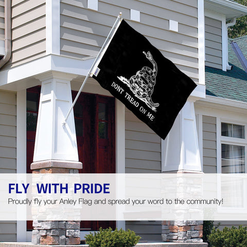 Anley Fly Breeze flag shows vivid color print for porch or deck visibility.