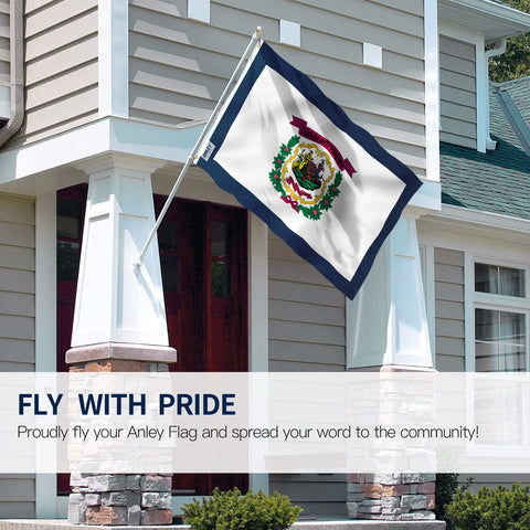 Fade-proof colors keep the WV flag vivid in bright sun