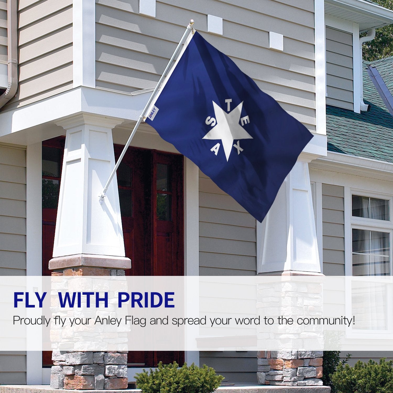 Anley Zavala De Lorenzo Texas flag in full view with fade-resistant print