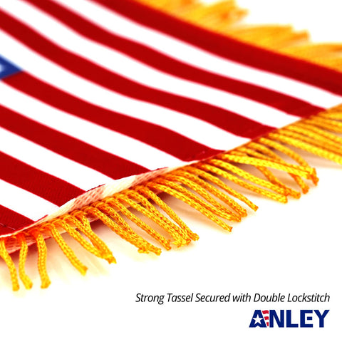 Anley fringy flag edge with double stitching for durable daily use.