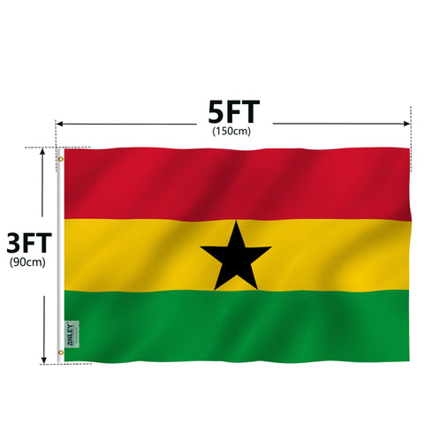 Anley Ghana flag packaging shows contents and care tips for travelers and collectors