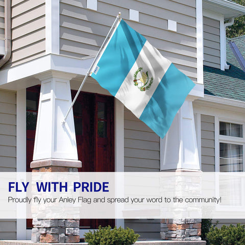 Anley Guatemala flag 3x5 polyester material supports durable outdoor color.
