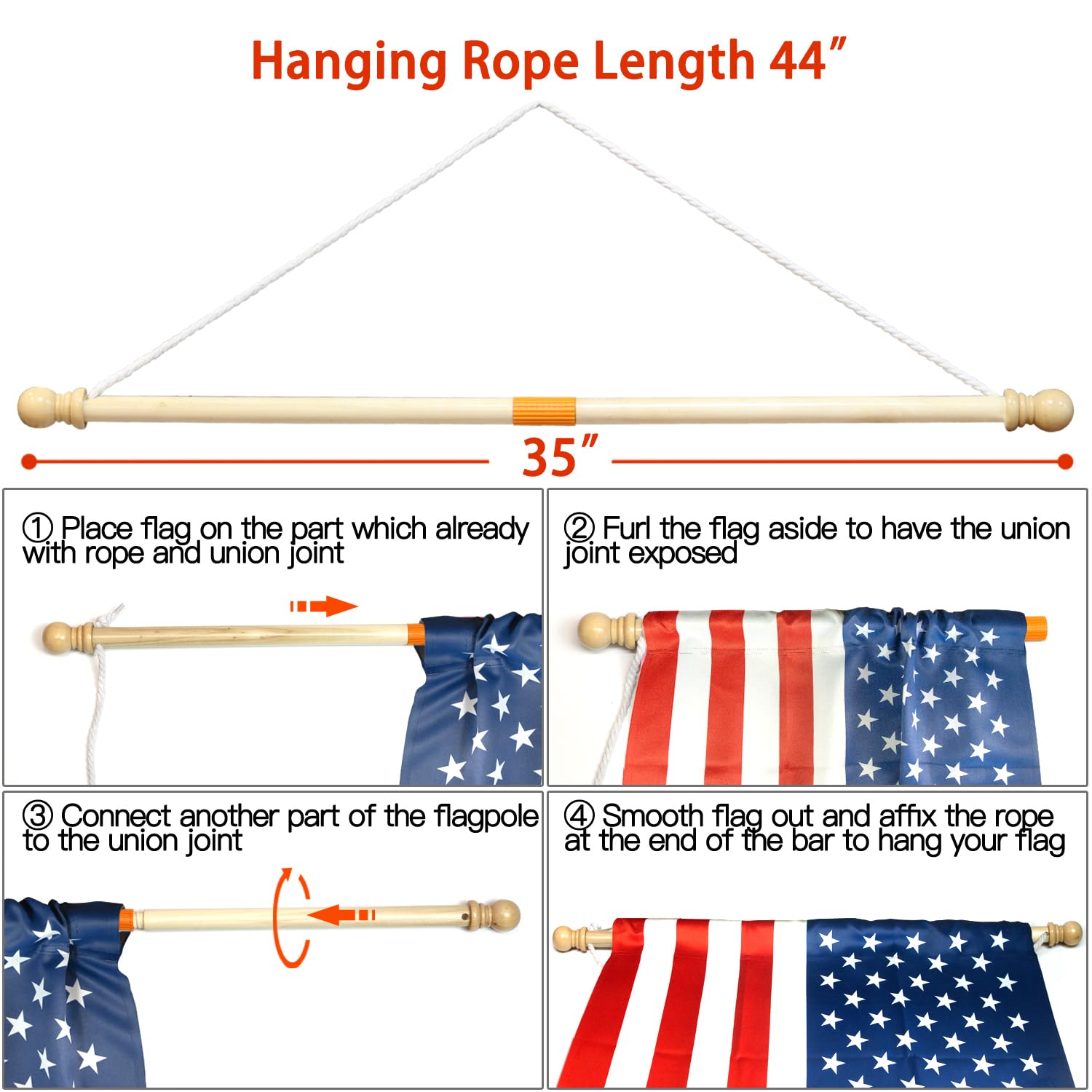 Anley banner pole displayed with a house flag for wall or window.