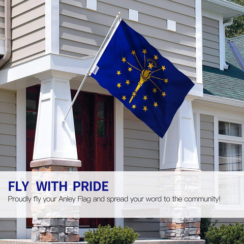 Indiana state flag close-up showing vivid print on durable polyester