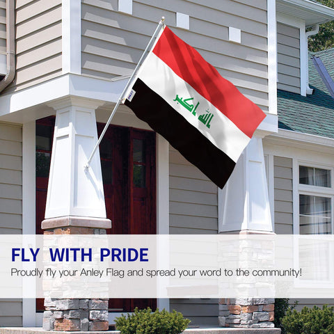 Anley Iraq flag with brass grommets for secure mounting.