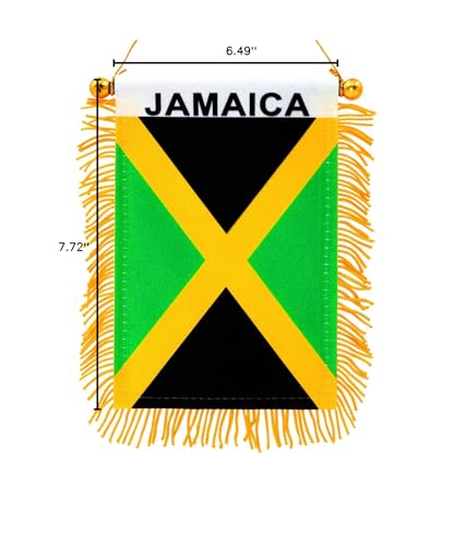 Anley Jamaica fringy window flag home display for bright, festive decor.