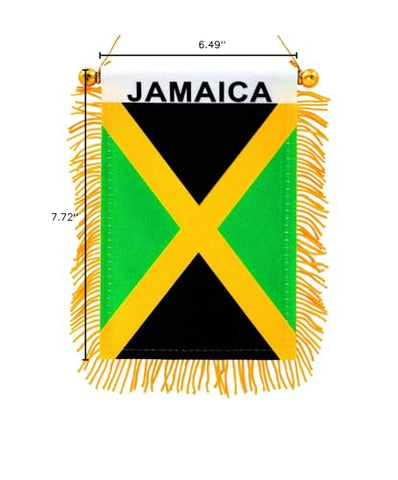 Anley Jamaica fringy window flag home display for bright, festive decor.