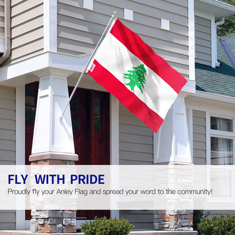 Lebanon flag with canvas header by Anley for durable mounting.