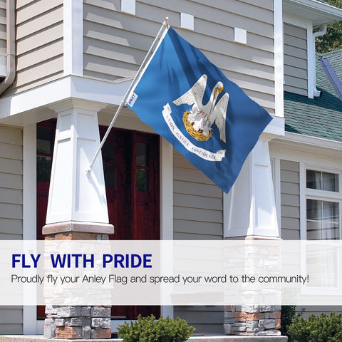 Anley Louisiana State Flag canvas-header closeup, durable header for lasting outdoor use.