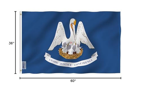 Anley Louisiana State Flag outdoor display, fade-resistant design for daily pride.