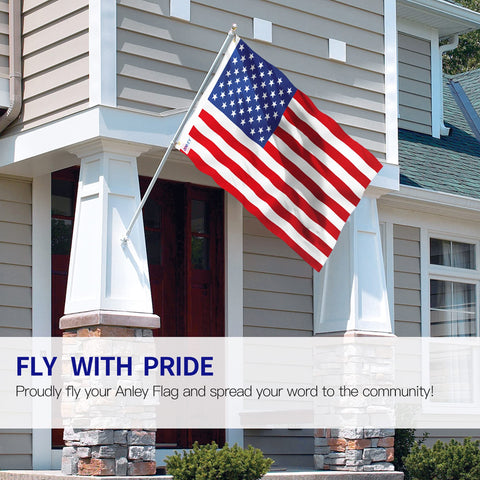 Anley flag suitable for indoor and low-wind outdoor display.