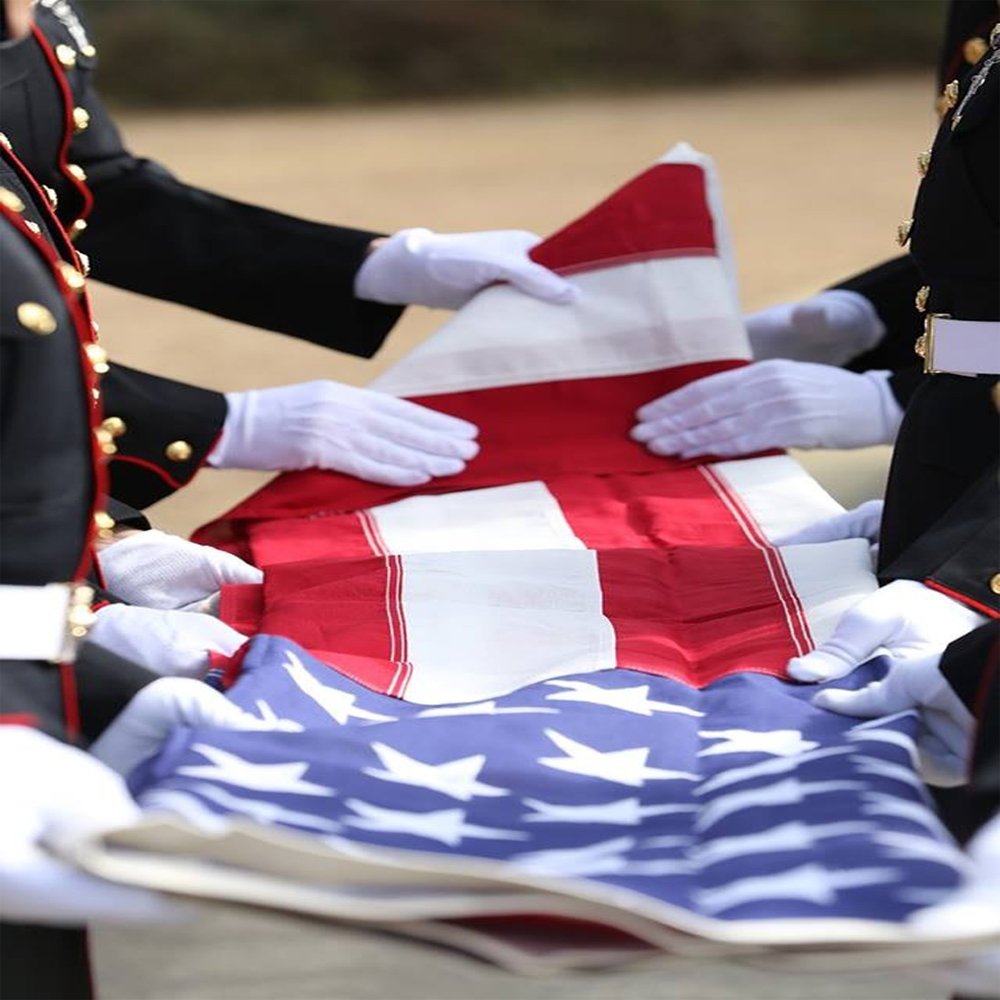 Anley memorial flag featuring white headers for easy attachment