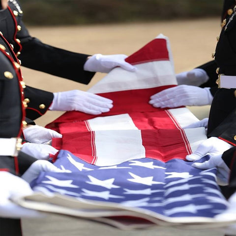 Anley memorial flag featuring white headers for easy attachment
