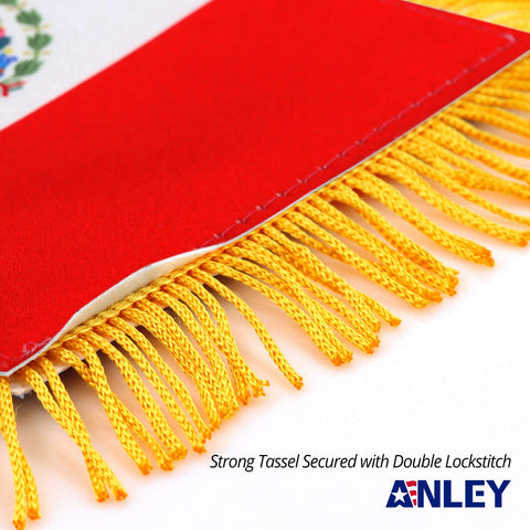 Anley Mexico fringy flag side stitching detail highlighting durable, fade-resistant edges.