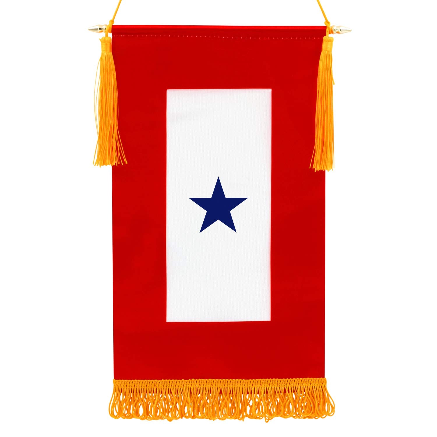 Anley Military Service Banner with blue star on white background for home tribute