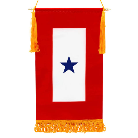 Anley Military Service Banner with blue star on white background for home tribute