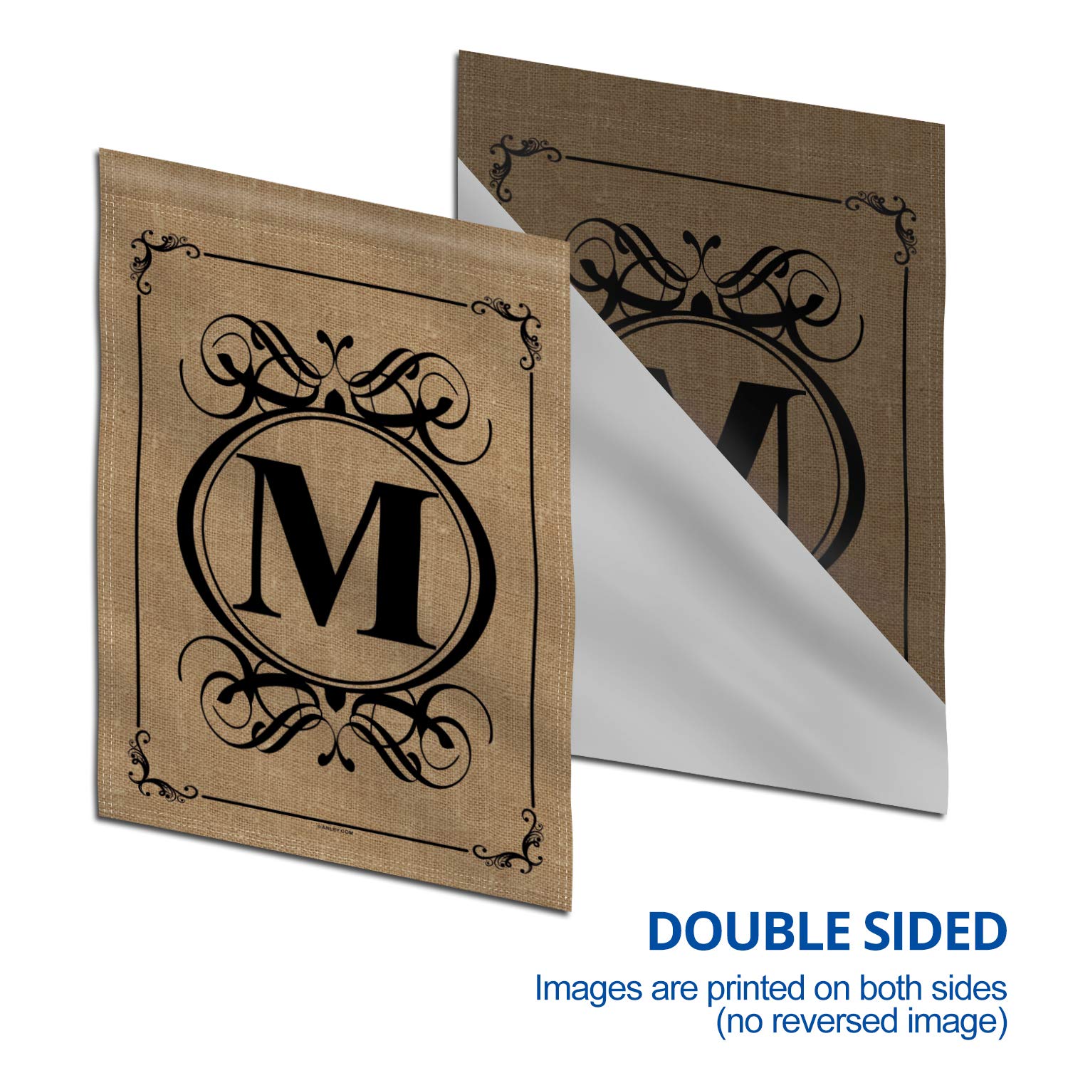 Anley monogram M flag in open packaging ready to display