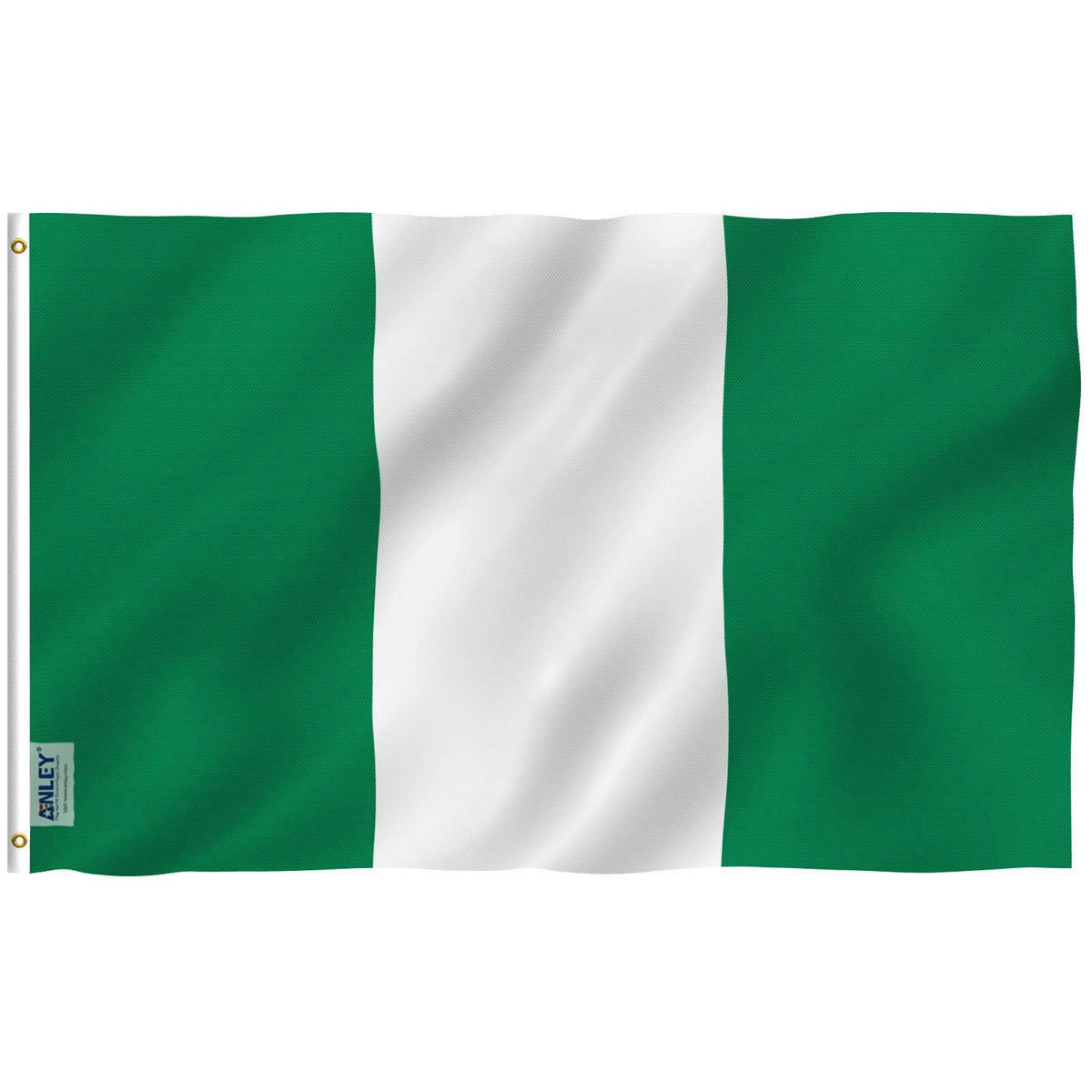 Anley Nigeria flag full view with vibrant colors for outdoor display.