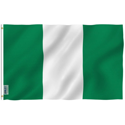 Anley Nigeria flag full view with vibrant colors for outdoor display.