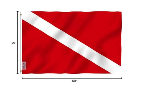 Anley 3x5 ft diver-down flag packaging ready for setup