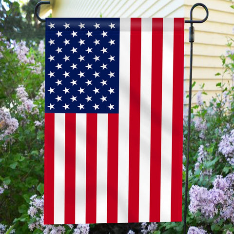 Anley patriotic US garden flag back view showing identical print visible from both sides