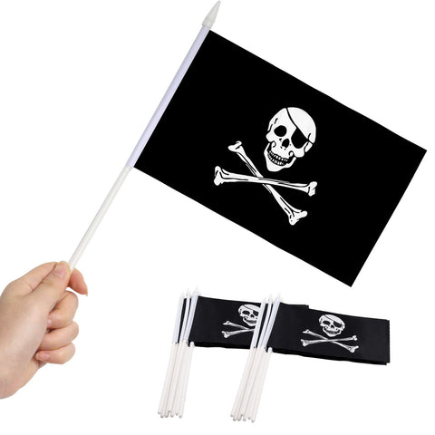 Anley Pirate Mini Flag on-stick with bold, fade-resistant colors for outdoor parades.