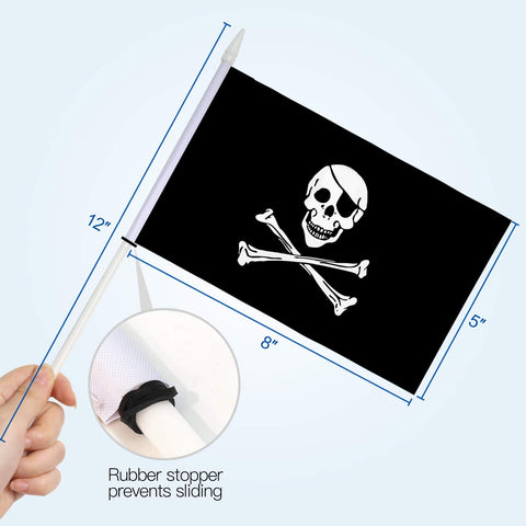 Anley Pirate Mini Flag with vivid colors enhances parade displays and party décor.
