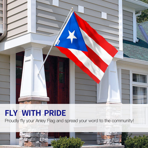 Anley Puerto Rico flag made of durable polyester for outdoor use.