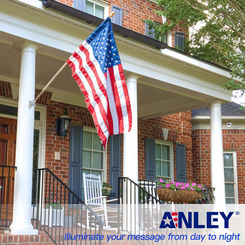 Anley rotating clips and spinning tube prevent flags from tangling.