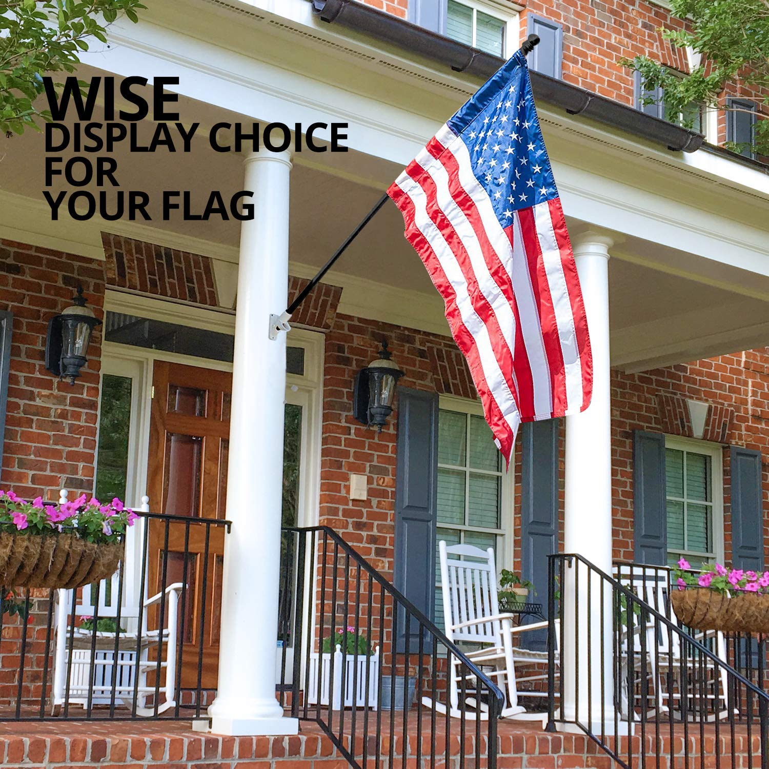Anley rotating tube reduces tangling and keeps flags fluttering freely.