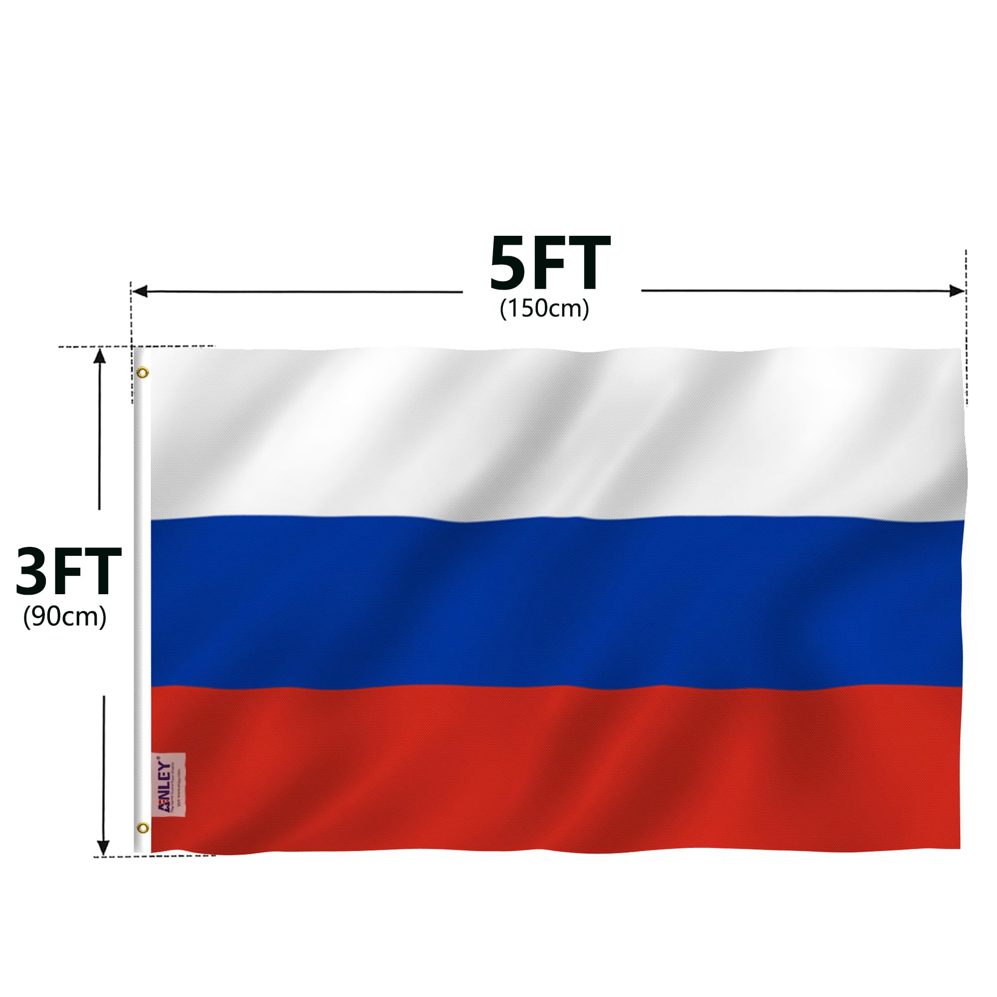 Anley Russia flag bright color under sun for eye-catching displays